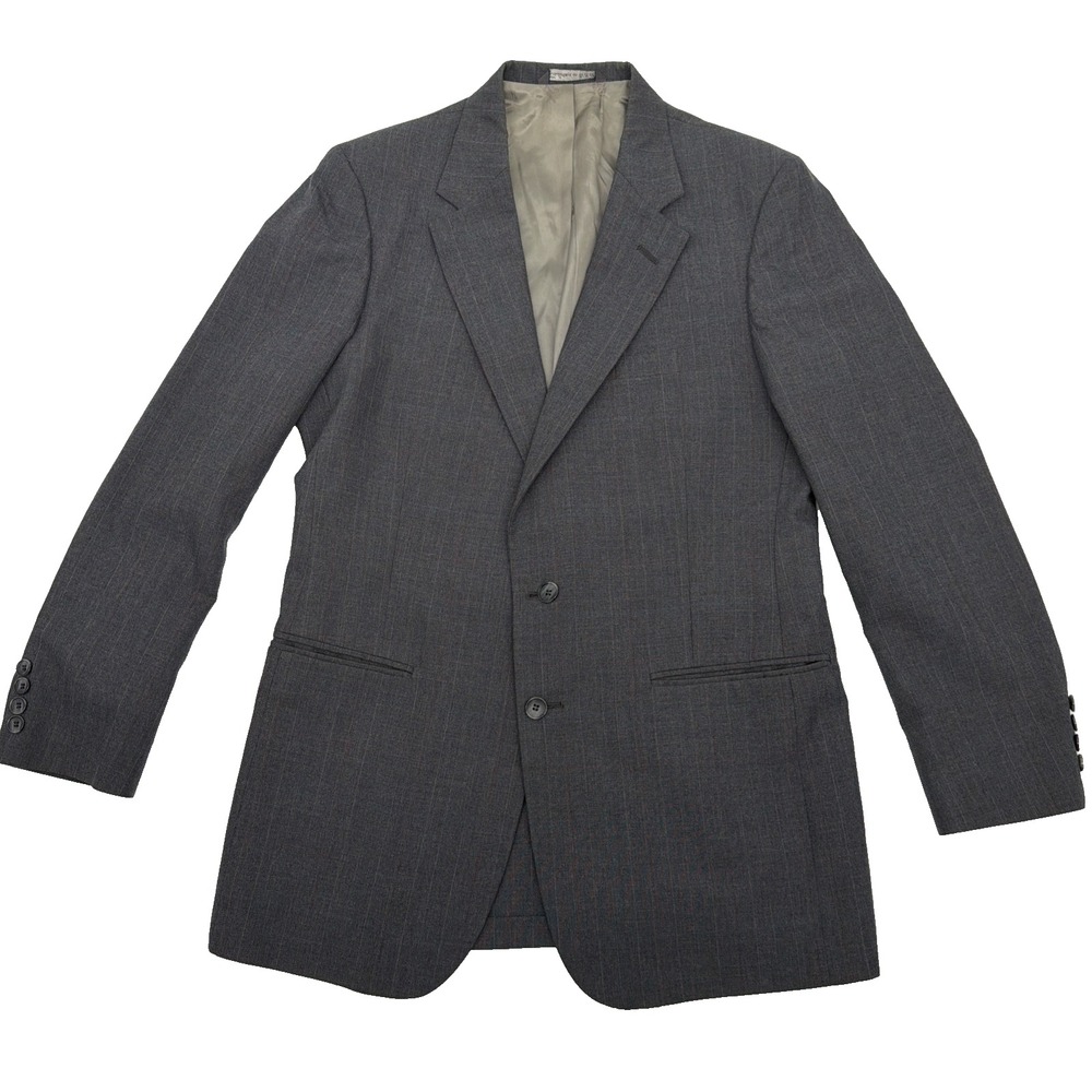 Vintage Stafford Men's 42L Grey Glen Plaid Suit Jacket Blazer Sport Coat